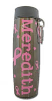 Personalized Stainless Steel Tumbler (17 oz - Pink Ribbon)