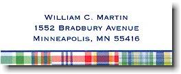 Boatman Geller Address Labels - Blue Madras Patch