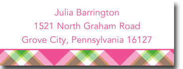 Boatman Geller Address Label - Ashley Plaid Pink (19521)