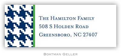 Boatman Geller Address Labels - Alex Houndstooth Navy (21551)