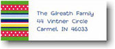Boatman Geller Holiday Address Labels - Ribbon Stripe Green (#17577)