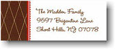 Boatman Geller Holiday Address Labels - Criss Cross Brown & Red (#17582)