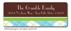 Dinky Designs - Holiday Address Labels (Chocolate argyle) (RA-785C)