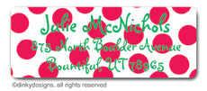 Dinky Designs - Holiday Address Labels (Cranberry holiday dots) (RA-818C)