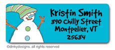Dinky Designs - Holiday Address Labels (Blue man snowman) (RA-820B)
