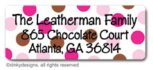 Dinky Designs - Holiday Address Labels (Chocolate and pink dots) (RA-847C)