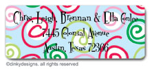 Dinky Designs - Holiday Address Labels (Curly swirly dots - blue) (RA-855C)