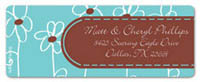 Dinky Designs Address Labels - Aqua Blue Daisies (RA-912A)
