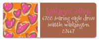 Dinky Designs Address Labels - Hot Pink + Orange Leopard Hearts (RA-927H)