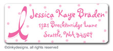 Dinky Designs Address Labels - Gingham Pink Ribbon (RA-861G)