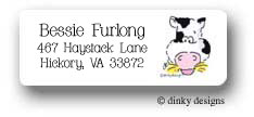 Dinky Designs Address Labels - Barnyard cow (RAL-140B-01)