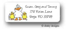 Dinky Designs Address Labels - Barnyard duck & ducklings (RAL-140B-02)