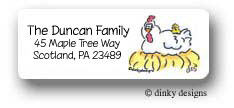 Dinky Designs Address Labels - Barnyard chicken & chick (RAL-140B-03)