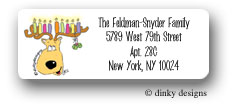 Dinky Designs Address Labels - Reindeer Menorah (RASH-001R-01)
