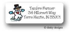 Dinky Designs Address Labels - Christmas heart snowman (RASH-020C-02)