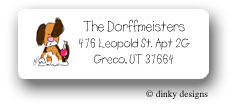 Dinky Designs Address Labels - Angel puppy with ornament (RASH-145A)