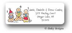 Dinky Designs Address Labels - Gingerbread carolers (RASH-154G-03)