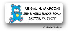 Dinky Designs Address Labels - Blue bear (RASH-313B)