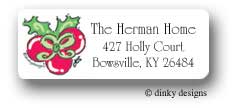 Dinky Designs Address Labels - Holly bow Christmas (RASH-409H-02)