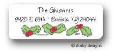 Dinky Designs Address Labels - Candy cane characters, holly string (RASH-415C-02)