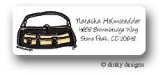 Dinky Designs Address Labels - Black & tan pocketbook (RAV-326B)