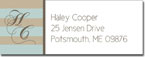 I'm Inkpressed Return Address Labels - Taupe Blue Stripes (Holiday Papers #RAL-1219)