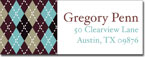 I'm Inkpressed Return Address Labels - Argyle Teal (Holiday Papers #RAL-1255)