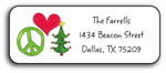 Kelly Hughes Designs - Address Labels (Peace Love Christmas - Holiday) (a314)