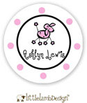 Little Lamb Design Waterproof Labels - Pink Poodle