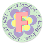 Name Doodles - Small Round Address Labels (Pastel Flower) (106F-C21)