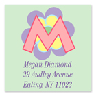 Name Doodles - Square Address Labels (Pastel Flower) (106F-S21)
