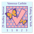 Name Doodles - Square Address Labels (Dotty Butterfly) (111A-S21)