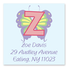 Name Doodles - Square Address Labels (Pastel Butterfly) (111B-S21)