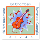 Name Doodles - Square Address Labels (Jazzy Guitar) (GDMQ-S14)