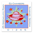 Name Doodles - Square Address Labels (Cosmic Spaceship) (GDTA-S14)