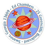 Name Doodles - Small Round Address Labels (Cosmic Galaxy) (GDTN-C14)
