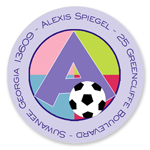 Name Doodles - Small Round Address Labels (Sporty Soccer Lilac) (SCRA-C13A)