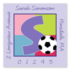 Name Doodles - Square Address Labels (Sporty Soccer Lilac) (SCRA-S13A)