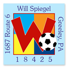 Name Doodles - Square Address Labels (Sporty Soccer Blue) (SCRA-S20A)