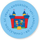 Noteworthy Collections - Address Labels (3 Square Bounce House Blue) (Q-957)
