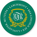 Noteworthy Collections - Address Labels (Acanthus with Ribbon - Green & Gold) (QG-382)