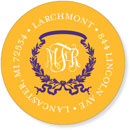 Noteworthy Collections - Address Labels (Acanthus with Ribbon - Purple & Bright Gold) (QG-383)