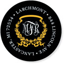 Noteworthy Collections - Address Labels (Acanthus with Ribbon - Bright Gold & Black) (QG-384)