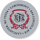 Noteworthy Collections - Address Labels (Acanthus with Ribbon - Maroon & Silver) (QG-385)