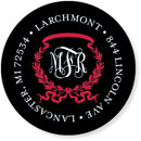 Noteworthy Collections - Address Labels (Acanthus with Ribbon - Red & Black) (QG-387)