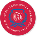 Noteworthy Collections - Address Labels (Acanthus with Ribbon - Red & Blue) (QG-388)