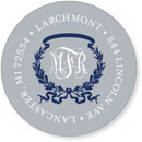 Noteworthy Collections - Address Labels (Acanthus with Ribbon - Navy & Silver) (QG-390)