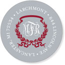 Noteworthy Collections - Address Labels (Acanthus with Ribbon - Maroon) (QG-393)