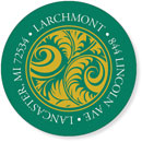 Noteworthy Collections - Address Labels (Antique Swirls � Green & Gold) (QG-395)
