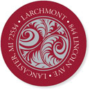 Noteworthy Collections - Address Labels (Antique Swirls � Maroon & Silver) (QG-398)